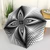 1pc Geometric Circle Pattern Automatic Folding Umbrella - Portable Collapsible Design, 8-Rib Iron Frame, Durable Fabric Yy251125167