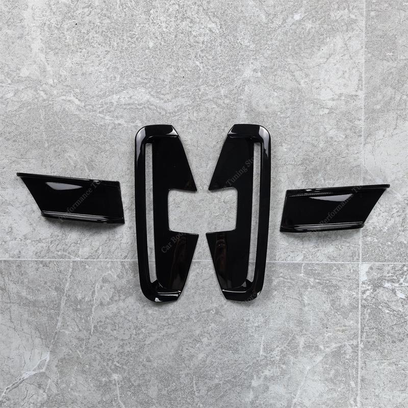 Gloss Black MP Front Bumper Splitter Lip&Areo Flicks Fog Lamp Trim Cover For BMW G22 G23 M Sport/M440i 2-Door 2019-2024 Tuning