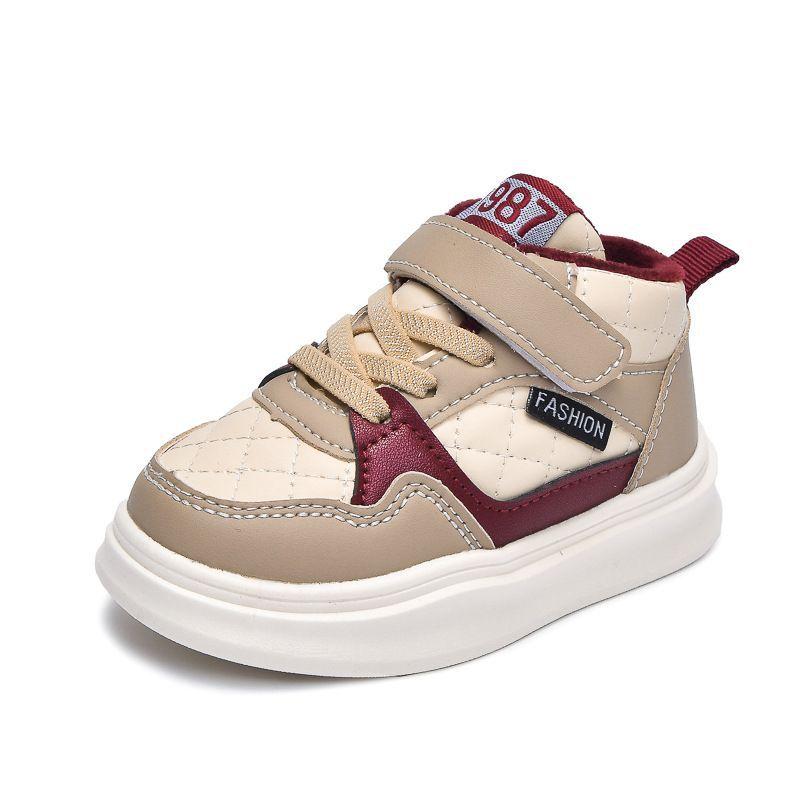 Winter New Children's Sports Shoes Cotton Shoes Girls Velvet Mid-top Board Shoes Baby Boys Warm Shoes Two Cotton Boots