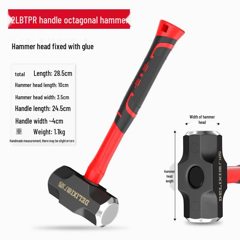 

Восьмиугольная сверхпрочная кувалда для разрушения стен с рукояткой с мягким захватом - Инструмент из цельного железа