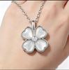 Women's Light Luxury Titanium Steel Four-Leaf Clover Necklace with Cat's Eye Pendant