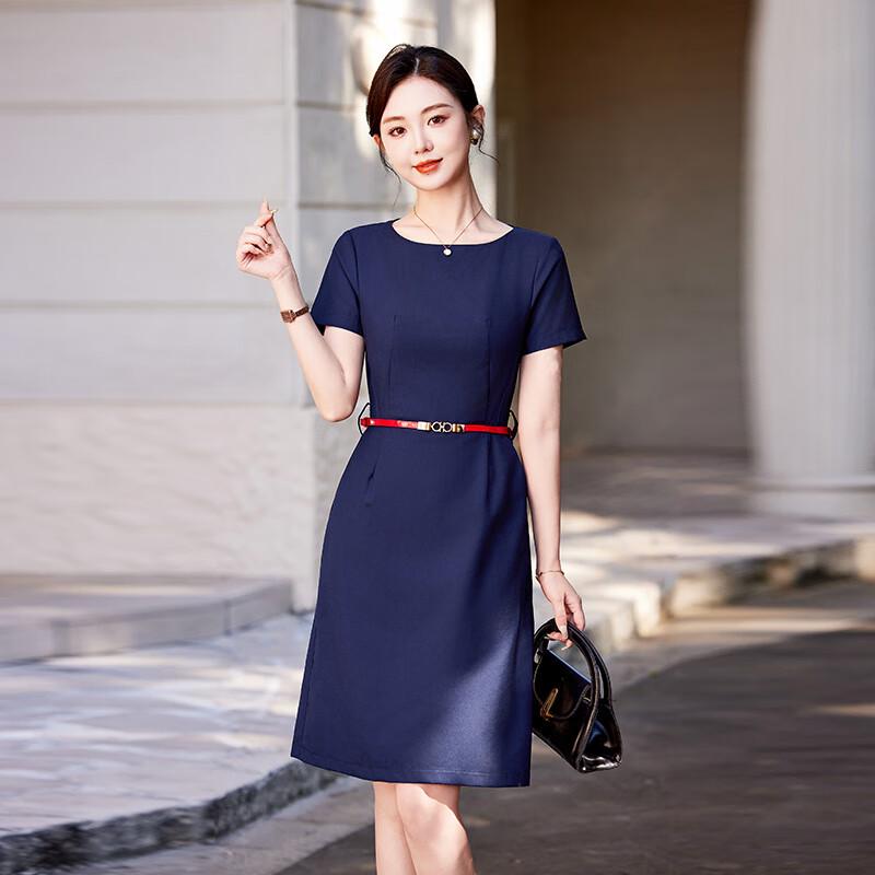 

Troyman Women s Summer Short-Sleeve A-Line Dress L