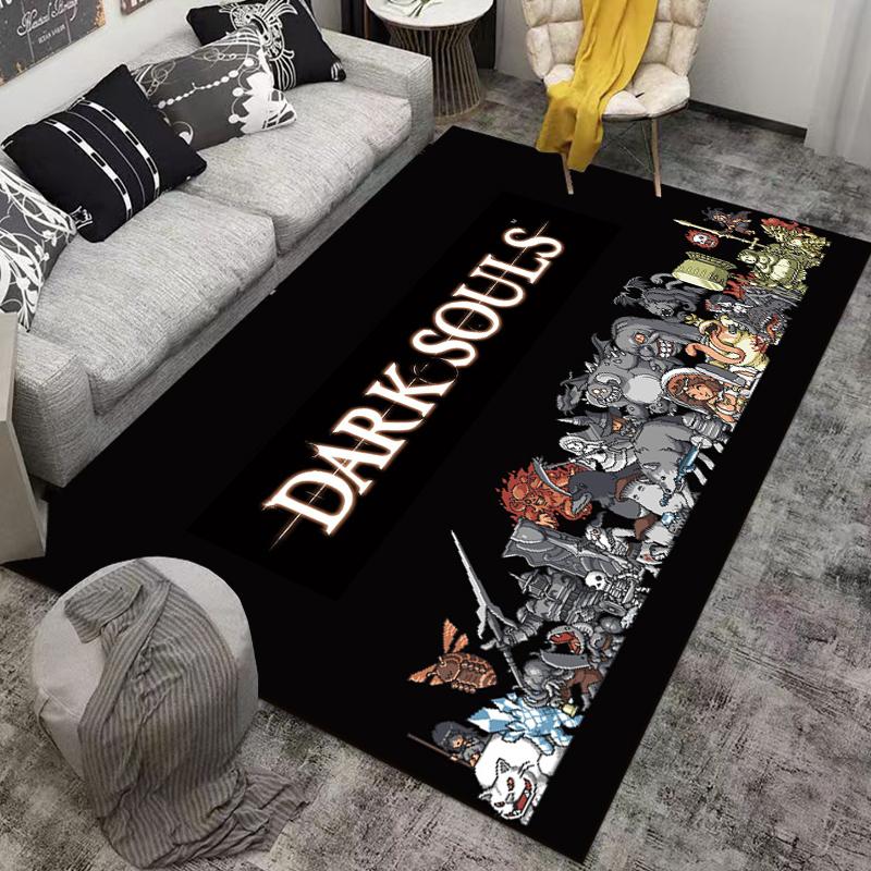 15 dydžių žaidimo DARK-SOULS rašto kilimas svetainei, vonios kambario kilimėlis, kūrybiškas lauko kilimėlis miegamajam, namų dekoras