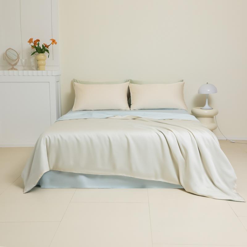 

Премиальный фиолетовый мягкий шелковистый постельный комплект Твин Двуспальный Квин 4 предмета Двусторонний комплект пододеяльника Простыня/плоская простыня Наволочки 4 предмета Twin 150X200cm 4Pcs