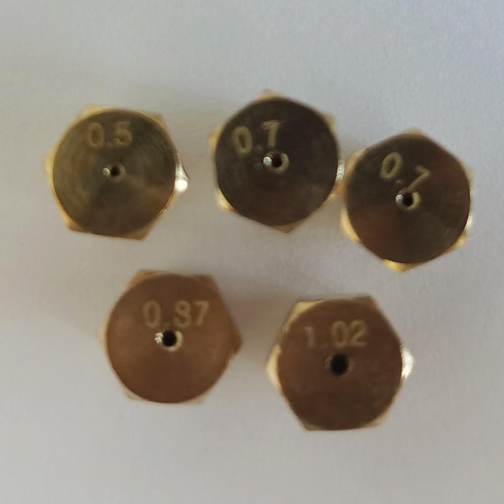 0.5/0.7/0.7/0.87/1.02 Nozzle 5 Pcs For Commercial Gas Stoves Metal