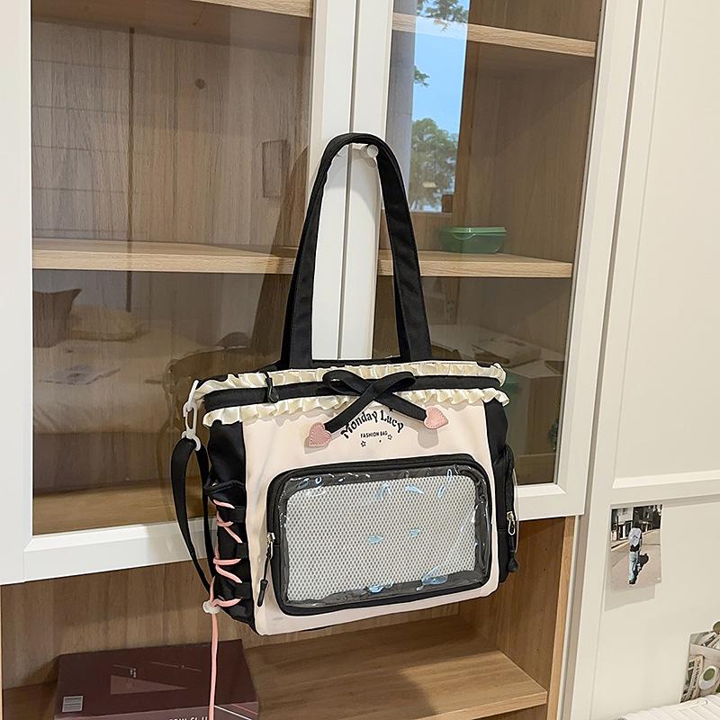 Wasserabweisender, verschleißfester Nylon-Rucksack im koreanischen Stil für High-School-Mädchen