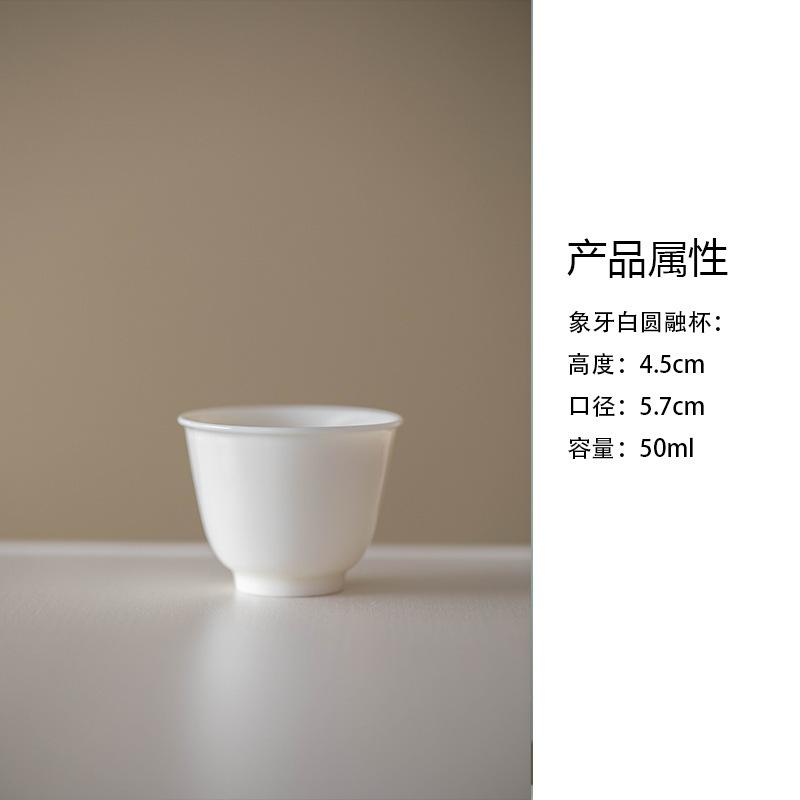 2 шт./лот Одиночная слоновая кость Белый Тонкая шина Чашка для чая Винтажная пиала для чая Чайная пара Чашка для дегустации чая Медитационная чашка Цзяньчжань Мастерская Чашка Чайный набор 50 мл
