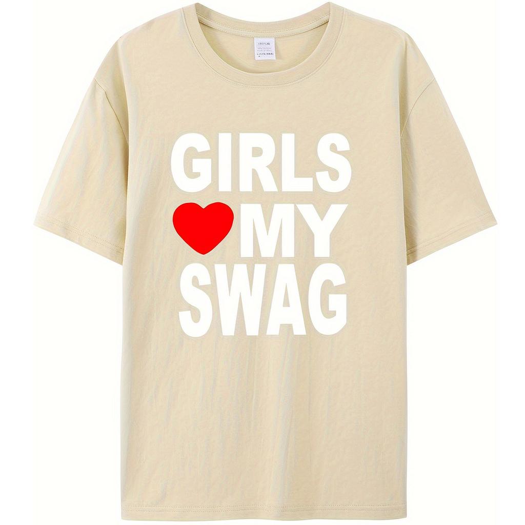 Футболка с надписью S LOVE MY SWAG  Смешные хлопковые novelty футболки Streetwear Хип-хоп Повседневный топ