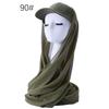 Polyester Womens Scarf Hat Set With Solid Color Design For All Seasons