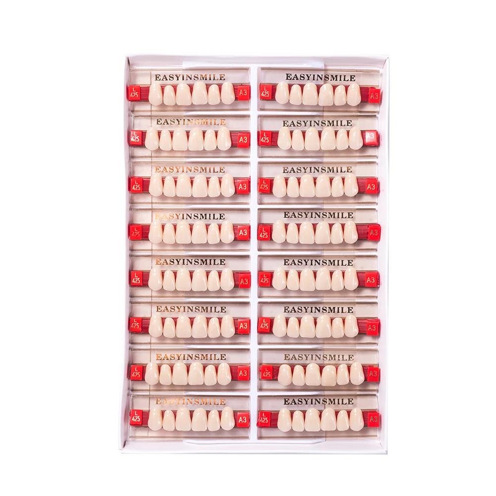 16/12 Sätze/Karton Zahnprothese Zähne Oberkiefer Frontzähne Unterkiefer Seitenzähne Dentier Synthetisches Polymerzähne Zahnmedizinische Ausbildungsmodell