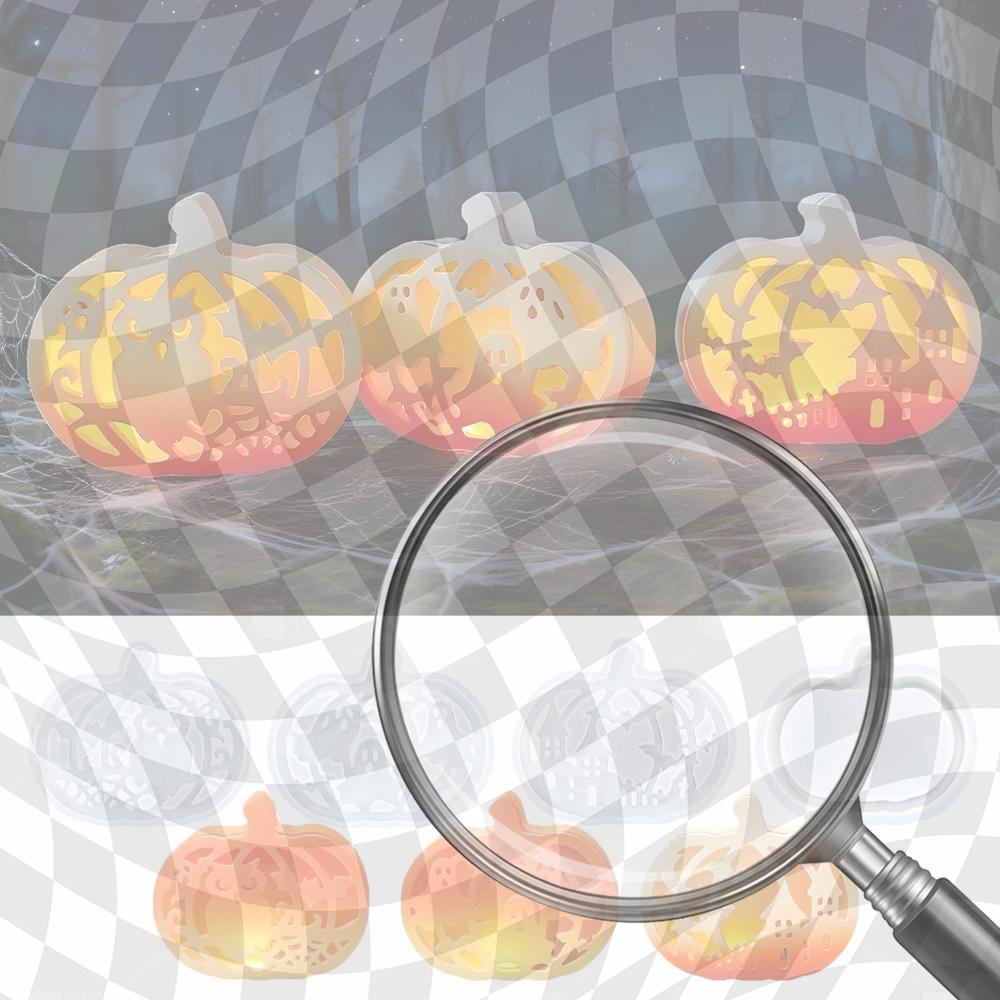 4 pcs Halloween Pumpkin Silicone Molds DIY Tea Light Holder Casting Molds Handmade Plaster Molds Halloween Decor Making Molds China Mainland