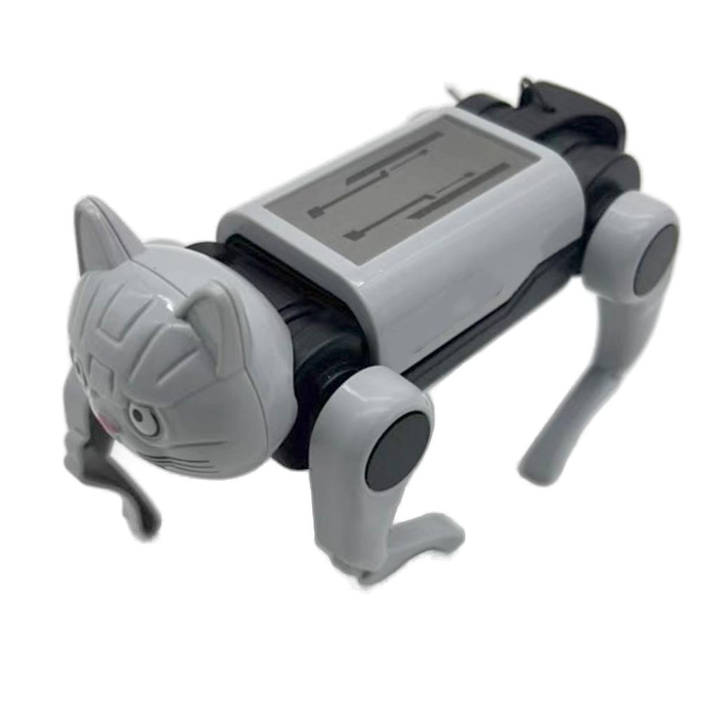 Electric Robot Toy with Remote Control DIY Assembling Smart Funny Robot Dog with Cat Head for Kids Mechanical Scientific Gifts