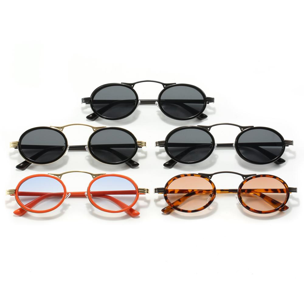Superhot Eyewear 11318 Fashion 2023 Retro Luxury Metal Steampunk Style Small Oval Sunglasses