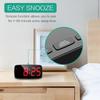 Temperature Display LED Desk Clock Snooze Function Mirror Digital Alarm Clock  Desktop