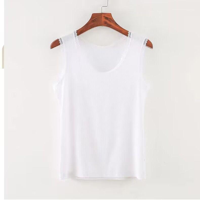 Modal Summer Thin Ribbed Camisole Vest with Women's Lace Floral Power Slim Fit for Outerwear and Innerwear, As Well As A Base Vest