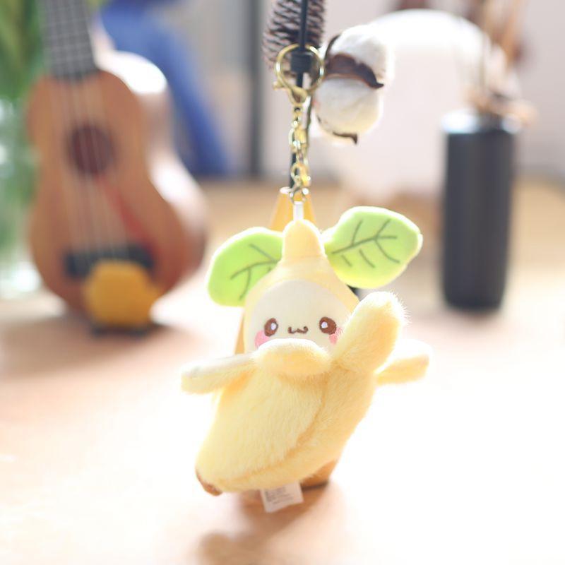 

12Cm Creative Plush Banana Keychain Cute Small Fruit Doll Pendant Keyring For Girls Bag Ornaments Student Book Accessories Gifts жёлтый
