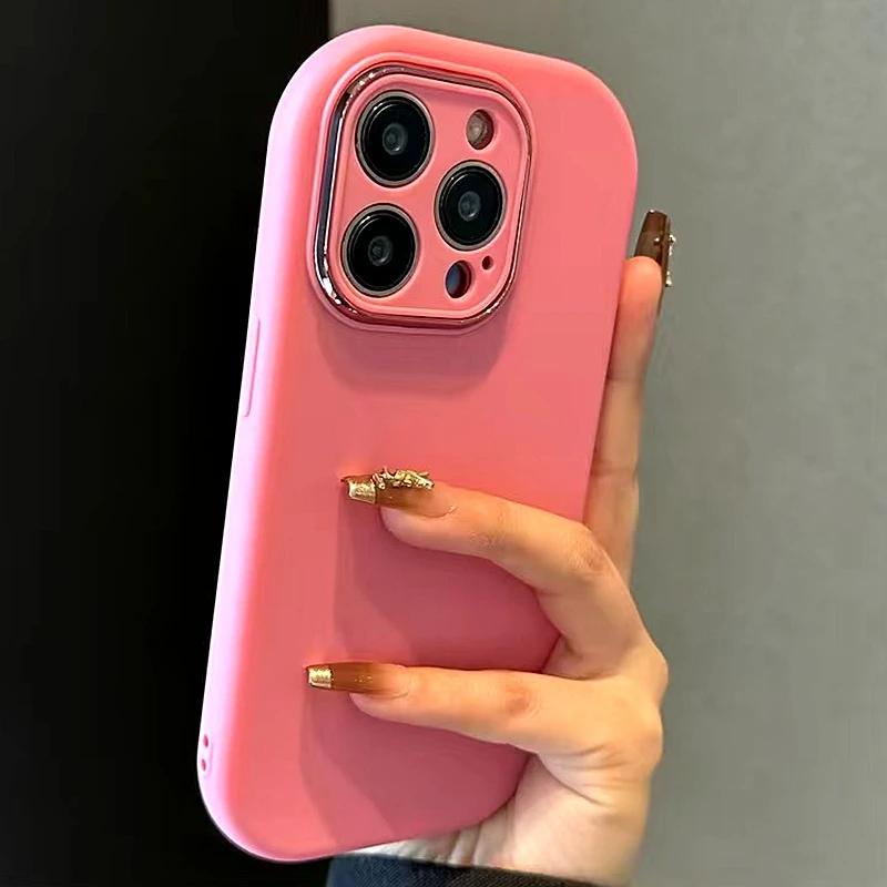 Luxury Cute Soft Silicone Candy Color Phone Case For iPhone 17 11   14 15 16 Pro Max Plus Shockproof Bumper Back Cases Cover