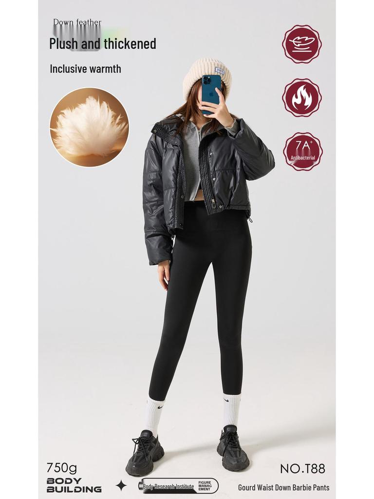 Sharkskin Velvet High-Waisted Slimming Barbie Pants for Women: Autumn/Winter Leggings & Outerwear.