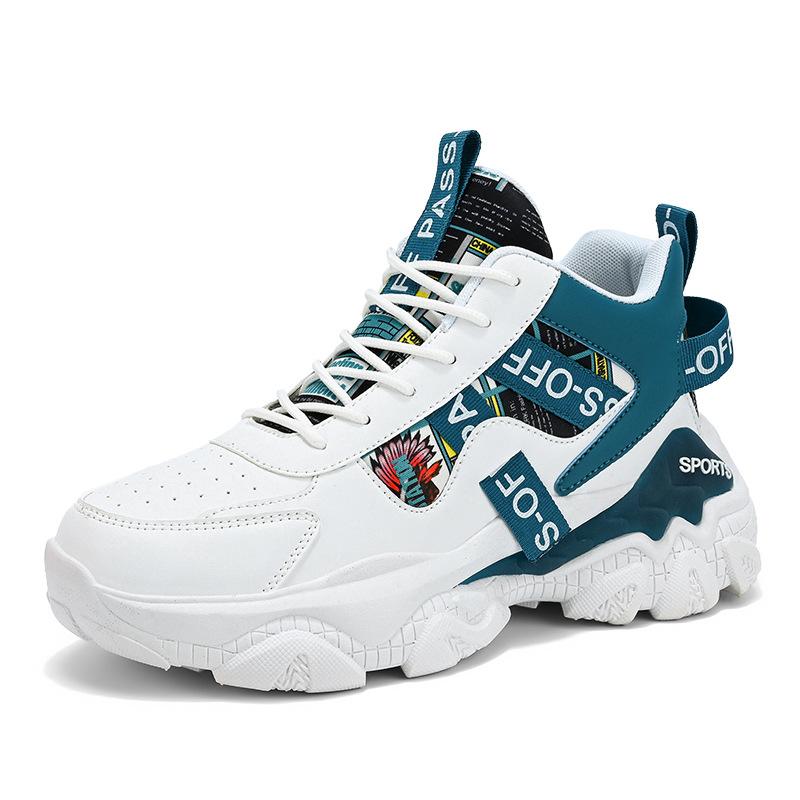 

Летняя мужская обувь хайтопы баскетбольные мальчиковые туфли на платформе мужская 2025 новая амортизирующая трендовая платформа спортивная обувь мужская 39 синий