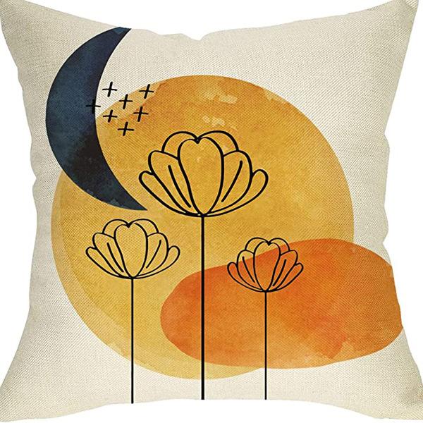 New Morandi Simple Abstract Style Pillow Linen Print Pillow Case Decorative Home Pillow Case