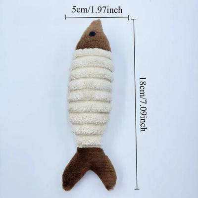 1pcs Random Color Simulation Fish Cat Toy Teasing Stick Teasing Interactive Plush Fish Pet Toy