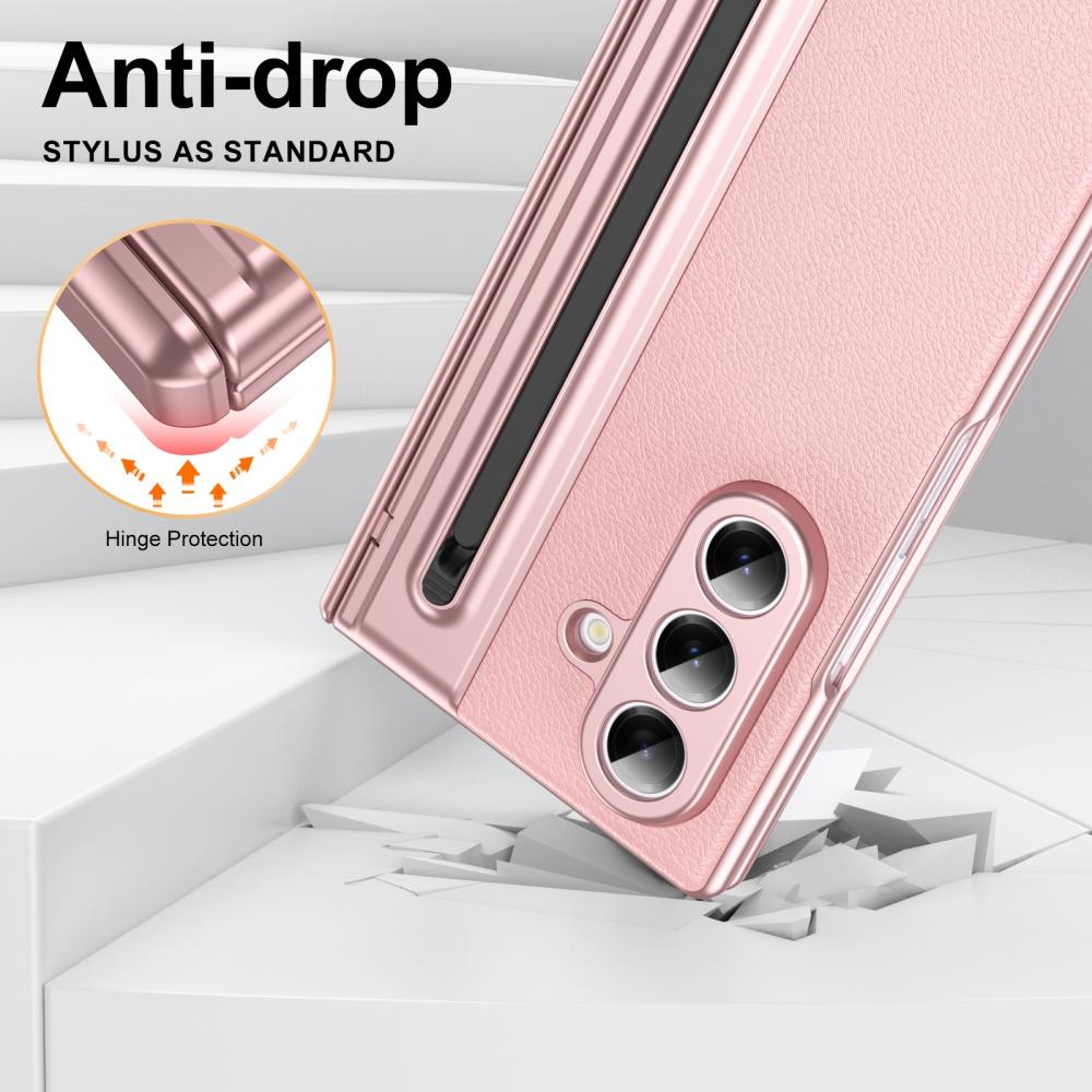 Z Fold7 Hinge Protection Leather Case For For Samsung Galaxy Z Fold7 Fold 7 Fashion Electronic Pen Slot Cover with Glass Film
