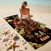 1PC Custom Name Samurai Warrior Spirit Beach Towel Highly Absorbent And Sand-Resistant Towel for Swimming, Pool, Yoga, And Travel Lightweight