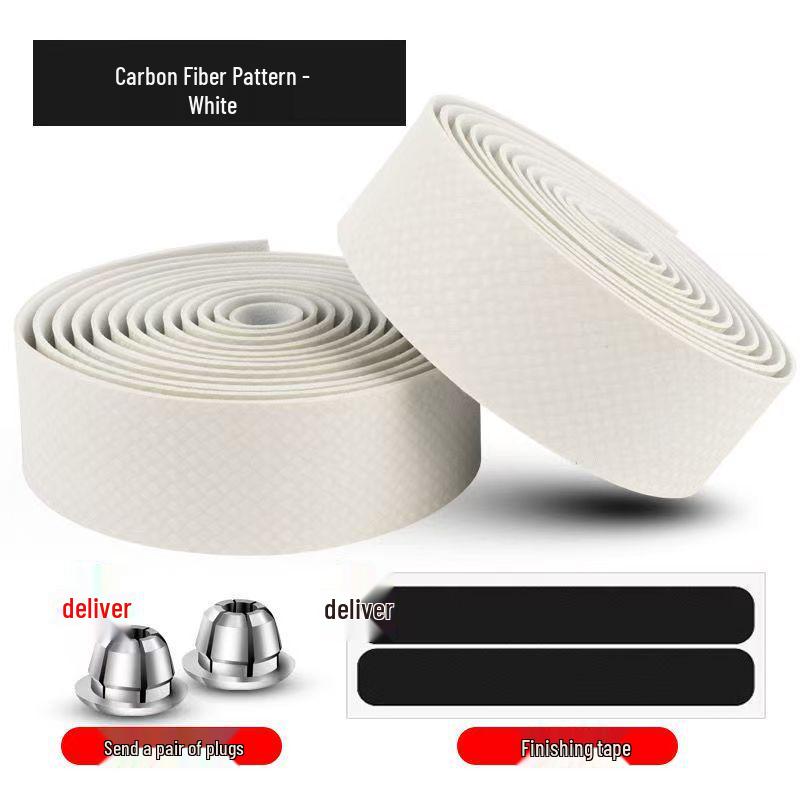 Colorful Non-slip Shock-absorbing Bicycle Handlebar Tape with Carbon Fiber Texture, Breathable Design, and Thick Padding for Road Bikes.