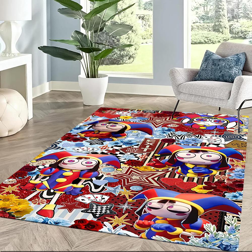 Digital Circus Floor Mat Suitable for Study Room Outdoor Dining Room Hallway Anti-slip Rug Office Home Decor