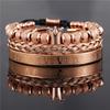 Vintage Crown Stainless Steel Bracelet Set With Letter And Number Charms For Men And Women