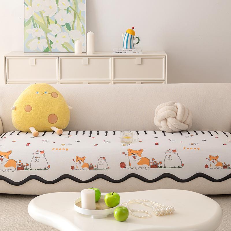 Special-Shaped Cool Sofa Cushion  New Summer Combination Seat Cushion One-Piece Sofa Cover Cloth Towel Cover
