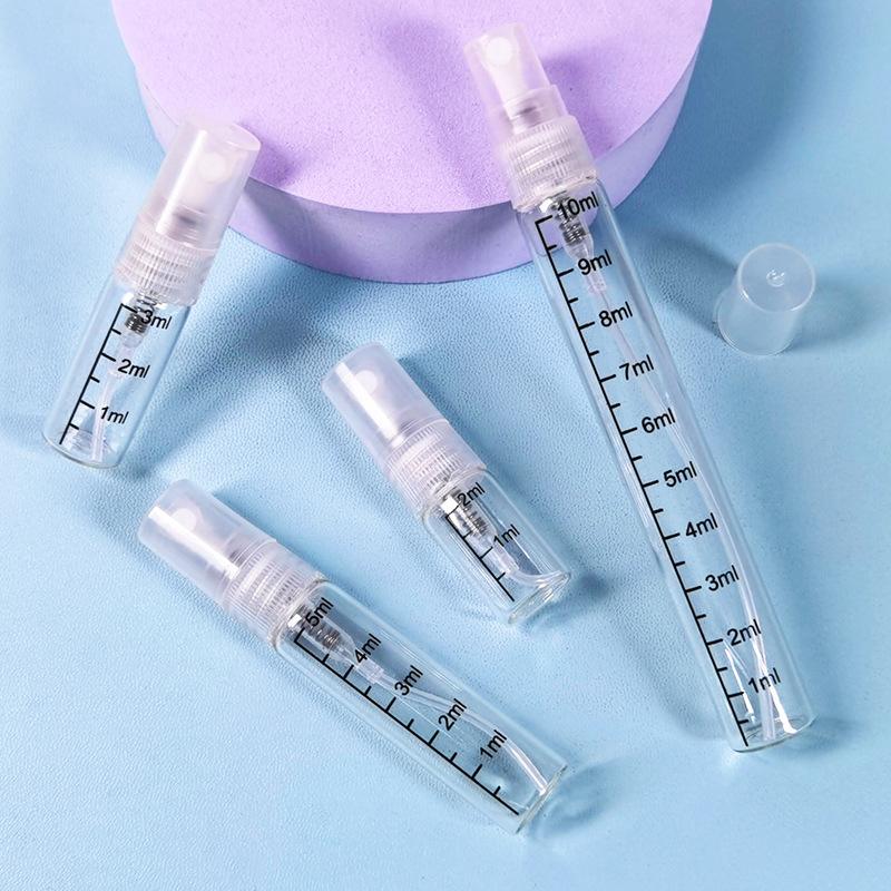 1 Stück 2ml 3ml 5ml 10ml Skalenglasflasche Nachfüllbarer Sprühzerstäuber Leere Parfüm-Reise-Zerstäuber Kosmetikbehälter Proben-Testfläschchen