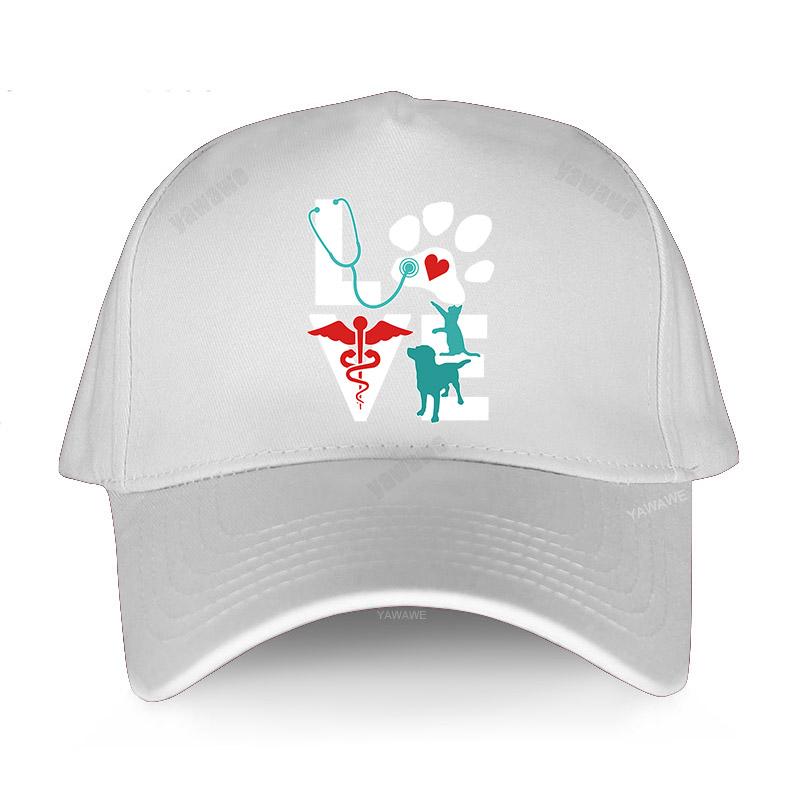 Baseballkappe für Herren und Damen, verstellbar, Motiv: „Love Veterinary Medicine“, süße Buchstaben, Geschenk, Unisex, klassischer Hut, Hip-Hop-Cap
