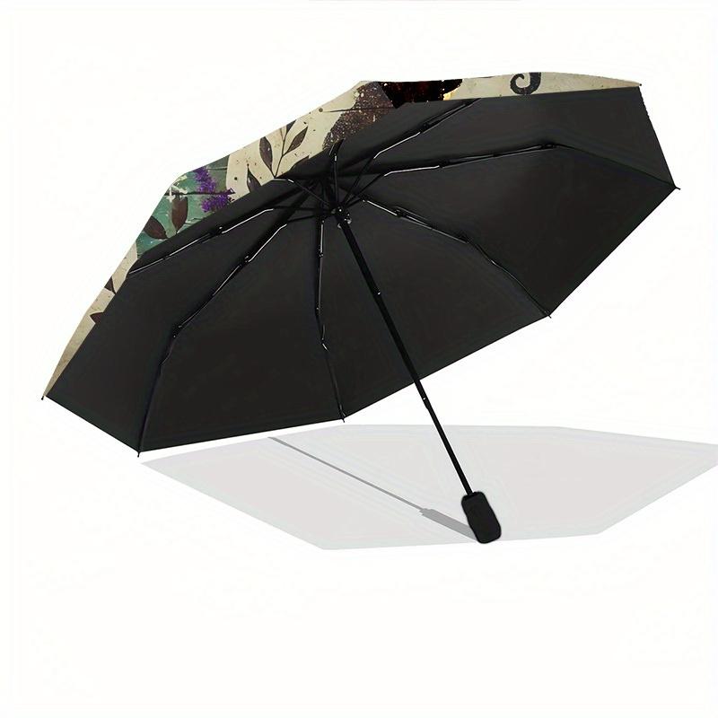 1pc Witchcraft Halloween Themed Umbrella, 8 Rib Frame,Automatic Opening 3 Fold Umbrella, Lightweight and Durable Couple Umbrella-102