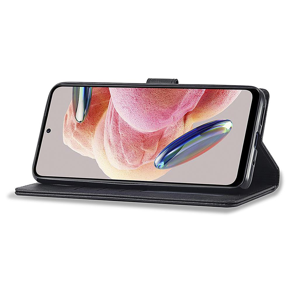 LC.IMEEKE For Xiaomi Redmi Note 12 4G Phone Wallet Case Calf Texture PU Leather Stand Phone Cover