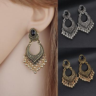 Retro Hohl Carving Quaste Tropfen Baumeln Charme Ohrringe Frauen Partei Schmuck Geschenk