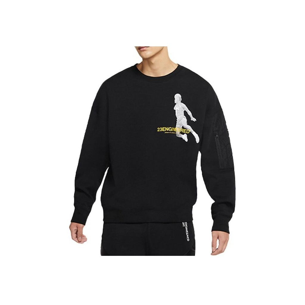 Jordan Casual Knit Crew Neck Basketball Cartoon Sweatshirt Men Tops Black DD3899-010