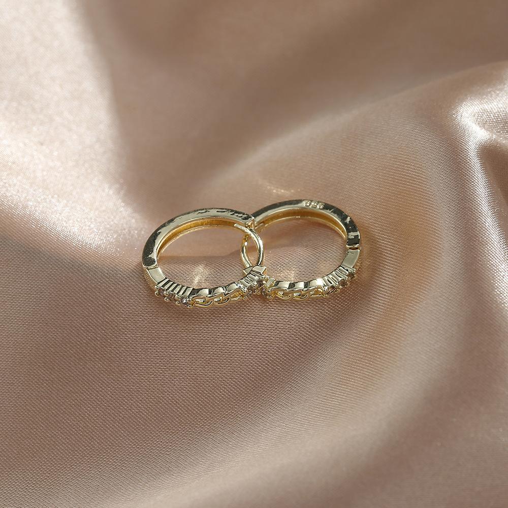 Simple Metal Earrings For Women, French Personalized Accessories, Versatile Earrings, Zircon Earrings, Ear Buckles.