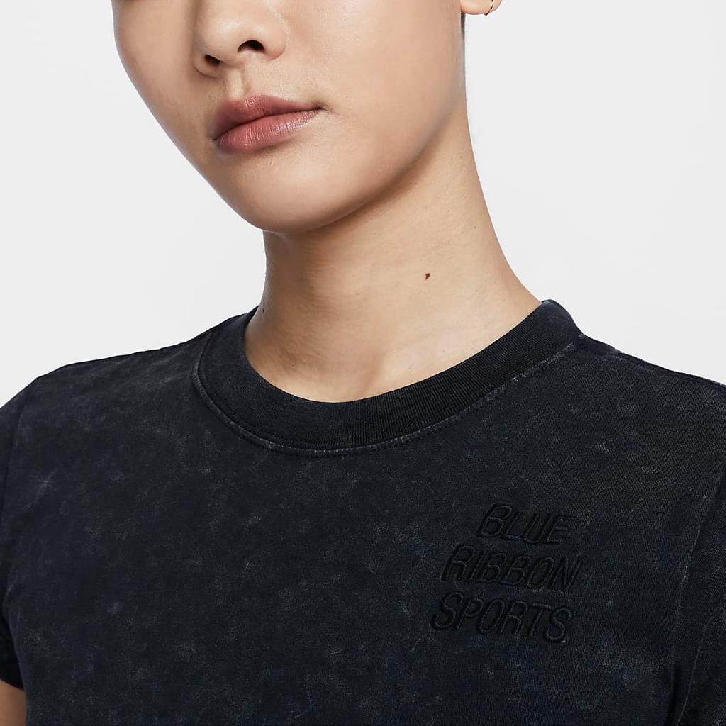 Nike Sportswear Logo Round Neck Pullover Micro-Cut Short Sleeve T-Shirt Women Tops Black HQ6038010