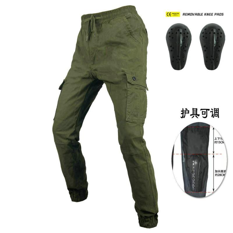 Mens Motorcycle Racing Pants With Knee Protection Slim Fit Tactical Riding Trousers Street Track Use