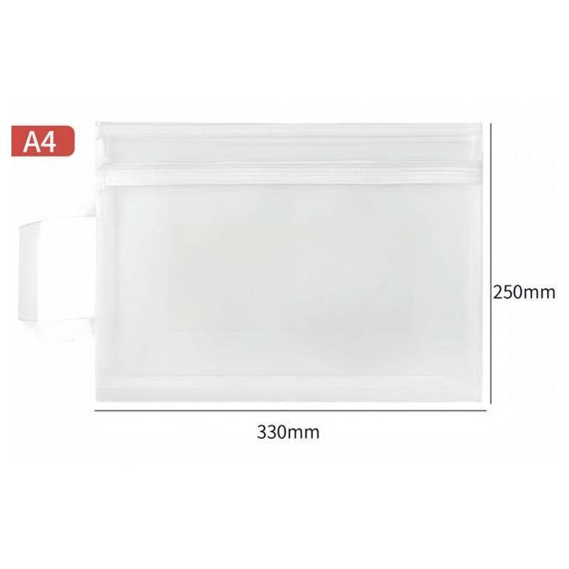 A4 Transparent Mesh File Bag - Exam Pencil Case & Ticket Holder with Zipper