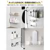 TKUIN Magnetic Kitchen Rack, 3-Piece Set with Strong Magnets, 15kg Weight Capacity, Wall-Mounted Shelf, Magnetic Kitchen Shelf, Refrigerator, Washing