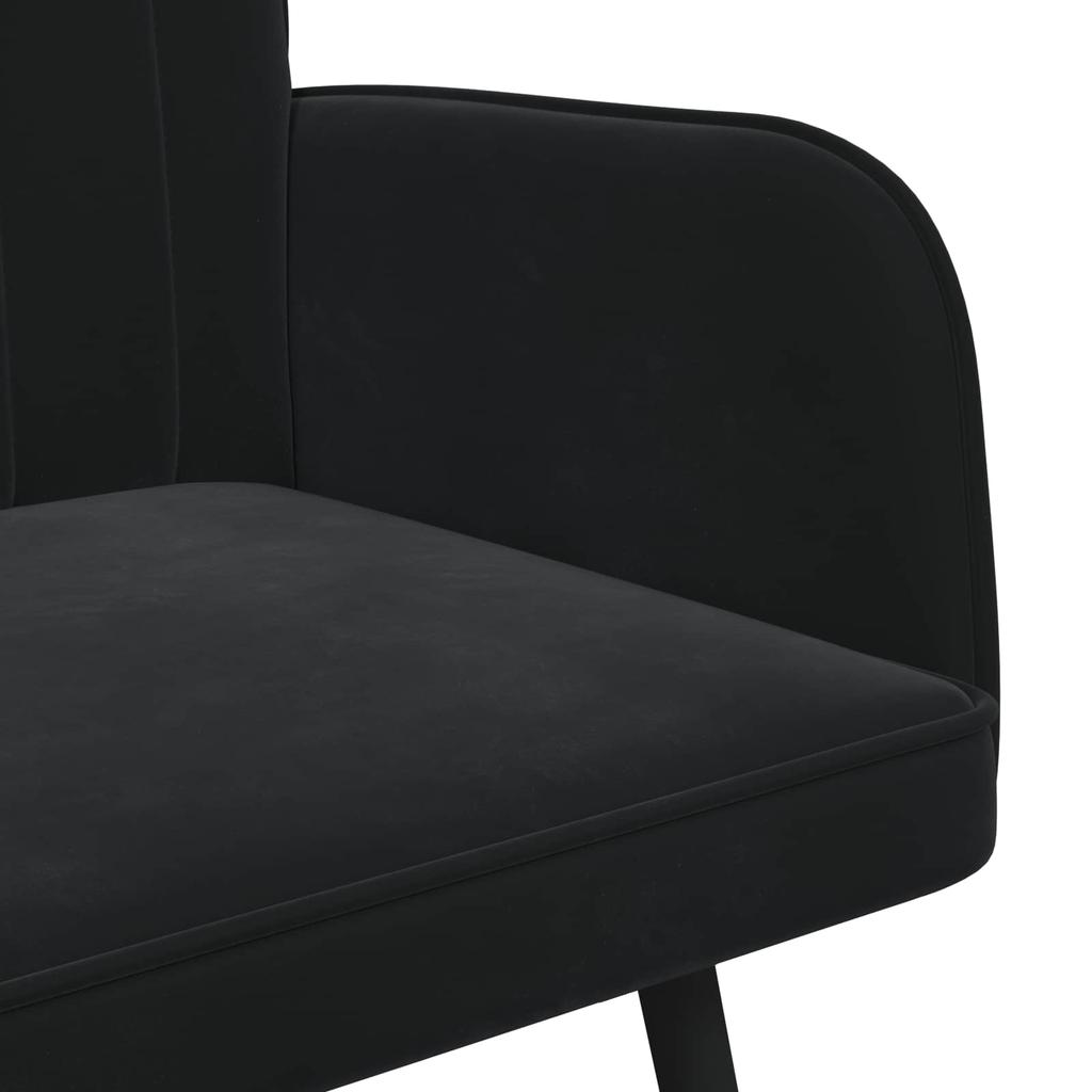 2 Seater Sofa Black 115 x 61 x 87 cm Velvet (V)