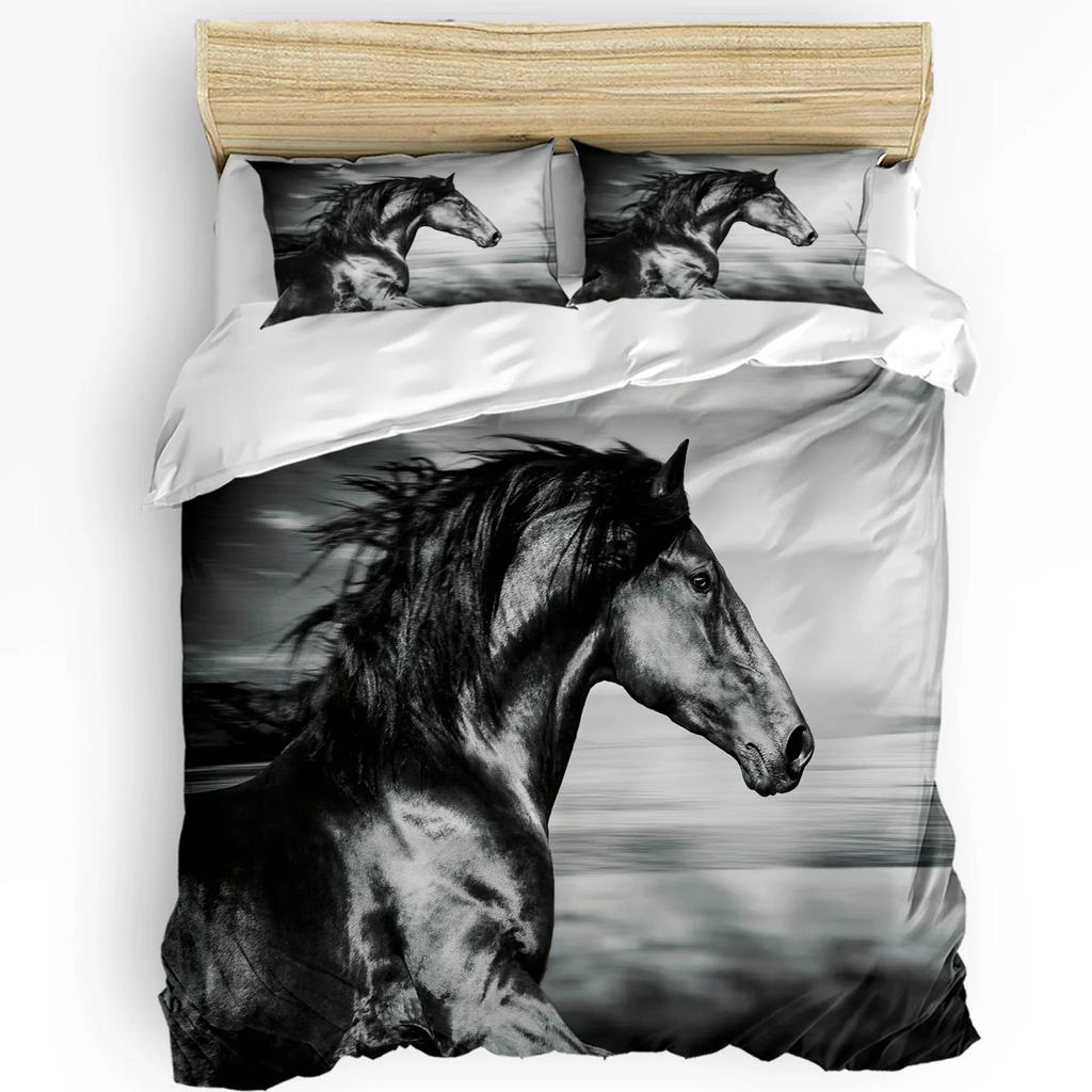 Horses Bedding Set For Bedroom Bed Home Abstract Stallions Simple Design Equestrian Animal Duvet Cover Quilt Cover Pillowcase