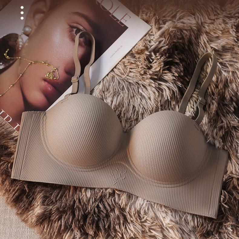 Half Cup Lingerie for Women Seamless Breathable Gathered Anti Sagging No Steel Ring Bra