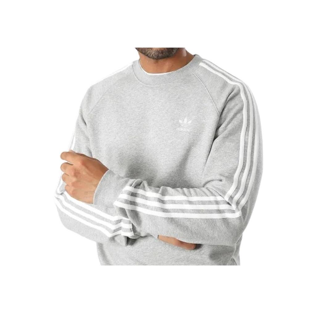 adidas Originals Tre Strisce Color Block Logo Felpa a Maniche Lunghe Girocollo Uomo felpa Grigio IM4514