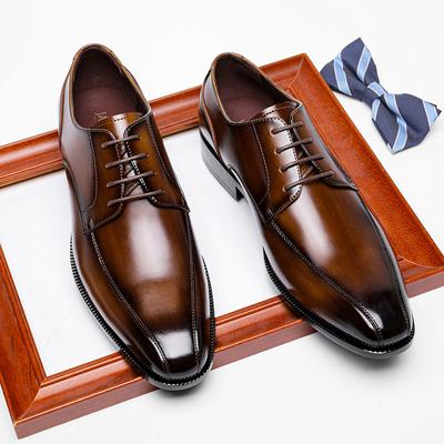Chaussures habillées pour hommes, nouvelles chaussures formelles en cuir de haute qualité pour le printemps 2024, chaussures classiques de style de mariage d'affaires pour hommes