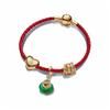 Snake Pattern Love Trimming Design, Alloy Glass, Synthetic Cubic Zirconia, Gold, Copper, Silver, Cow Leather Bracelet, Women's Red ZT3109-1