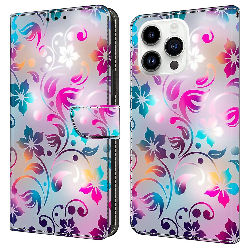 For iPhone 16 Pro Max Case Wallet Stand Pattern Printing PU Leather Flip Phone Cover