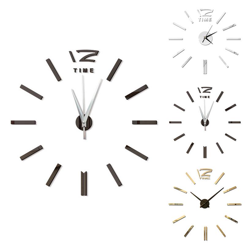 Wall Sticker Clock DIY Wall Clock For Home Office Adhesive Diameter 60cm Mini DIY Sticker Wall Clock Kit for Home Office Decor